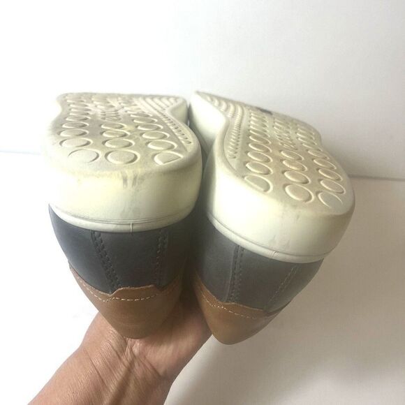 Ecco Mens US 11-11.5 EU 45 Shoe Sneaker Dark Gray Leather Casual Comfort Low Top - Picture 9 of 13